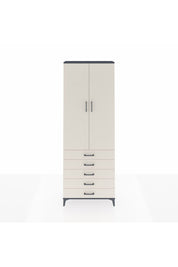 Arges Dolap 4 Raflı 5 Çekmeceli 2 Kapaklı 88x30x243 Antrasit-Aytaşı