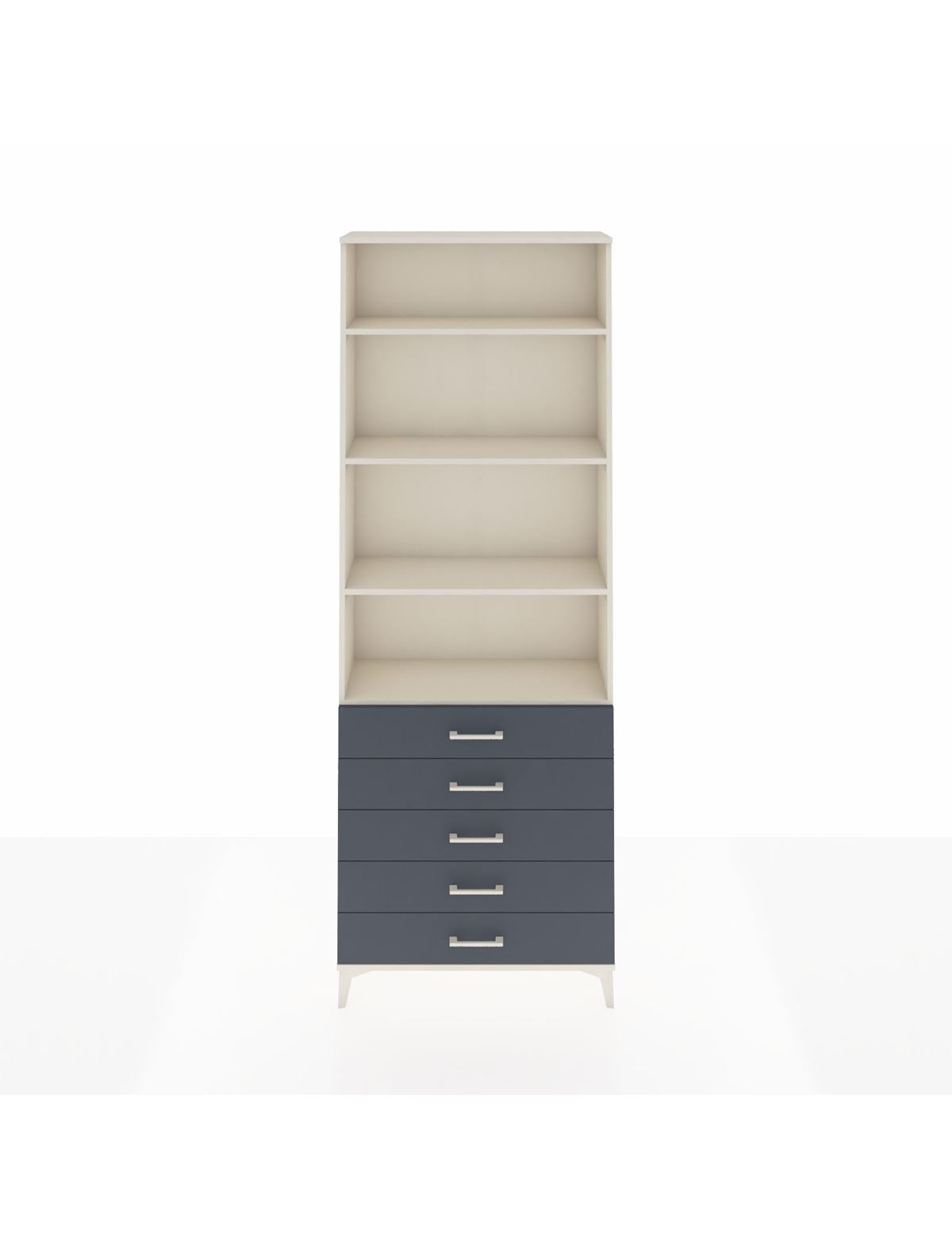 Arges Dolap 4 Raflı 5 Çekmeceli 88x30x243 Aytaşı-Antrasit