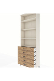 Arges Dolap 4 Raflı 5 Çekmeceli 88x30x243 Aytaşı-Çam