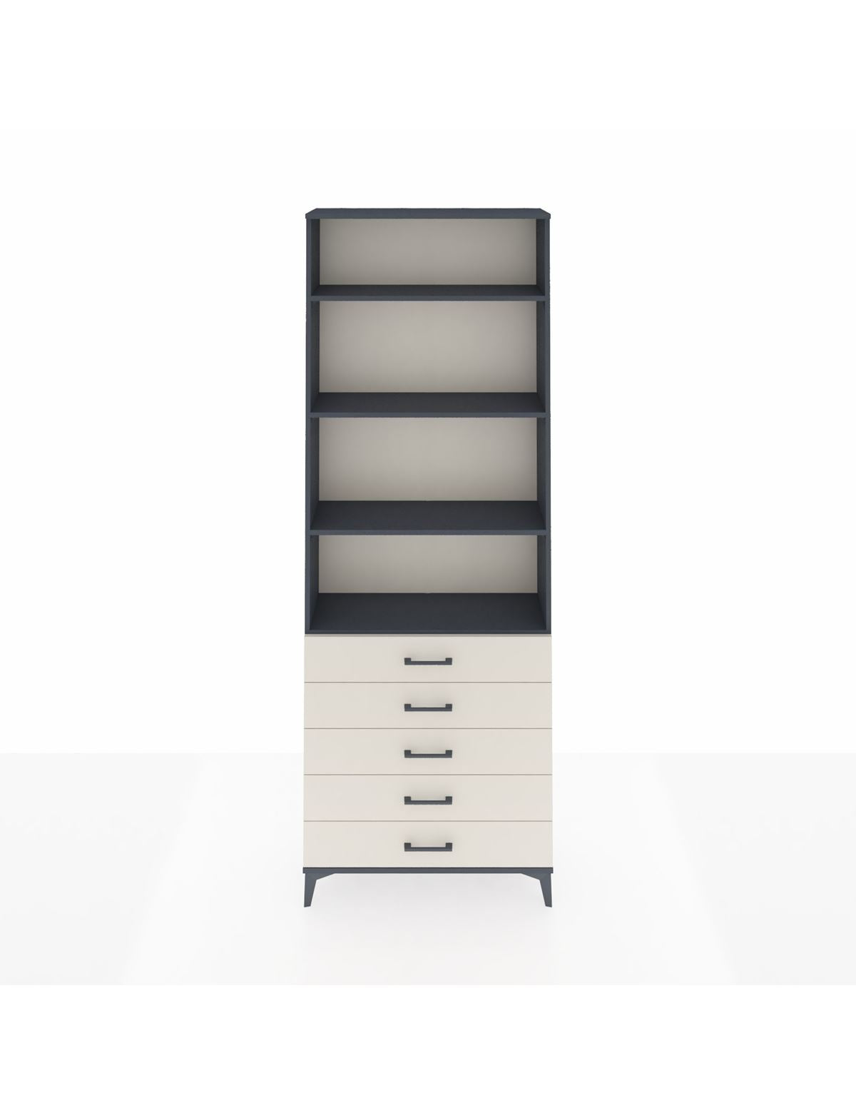 Arges Dolap 4 Raflı 5 Çekmeceli 88x30x243 Antrasit-Aytaşı