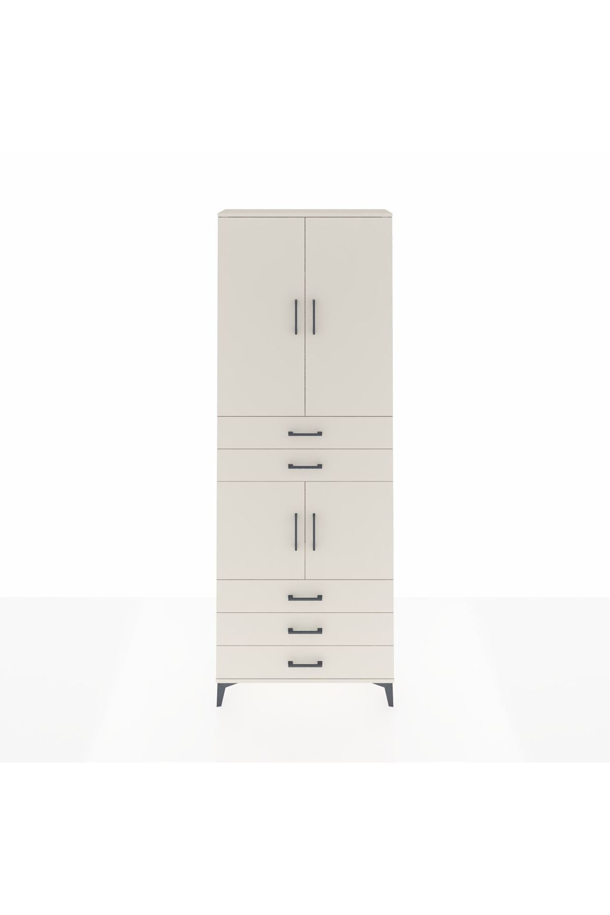 Arges Dolap 4 Raflı 5 Çekmeceli 4 Kapaklı 88x30x243 Aytaşı-Aytaşı