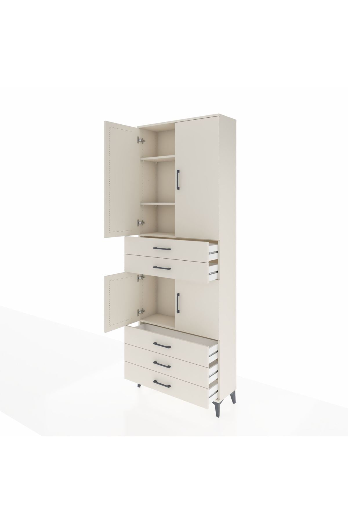 Arges Dolap 4 Raflı 5 Çekmeceli 4 Kapaklı 88x30x243 Aytaşı-Aytaşı