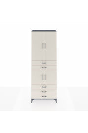 Arges Dolap 4 Raflı 5 Çekmeceli 4 Kapaklı 88x30x243 Antrasit-Aytaşı