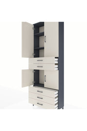 Arges Dolap 4 Raflı 5 Çekmeceli 4 Kapaklı 88x30x243 Antrasit-Aytaşı