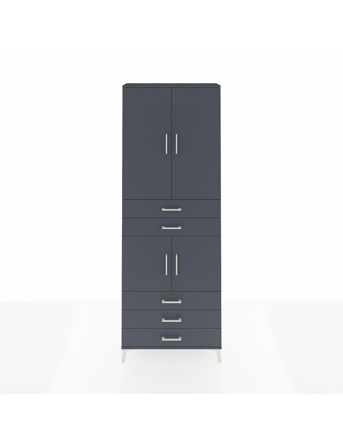 Arges Dolap 4 Raflı 5 Çekmeceli 4 Kapaklı 88x30x243 Antrasit-Antrasit