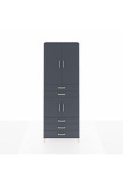 Arges Dolap 4 Raflı 5 Çekmeceli 4 Kapaklı 88x30x243 Antrasit-Antrasit