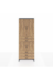 Arges Dolap 4 Raflı 5 Çekmeceli 4 Kapaklı 88x30x243 Antrasit-Çam