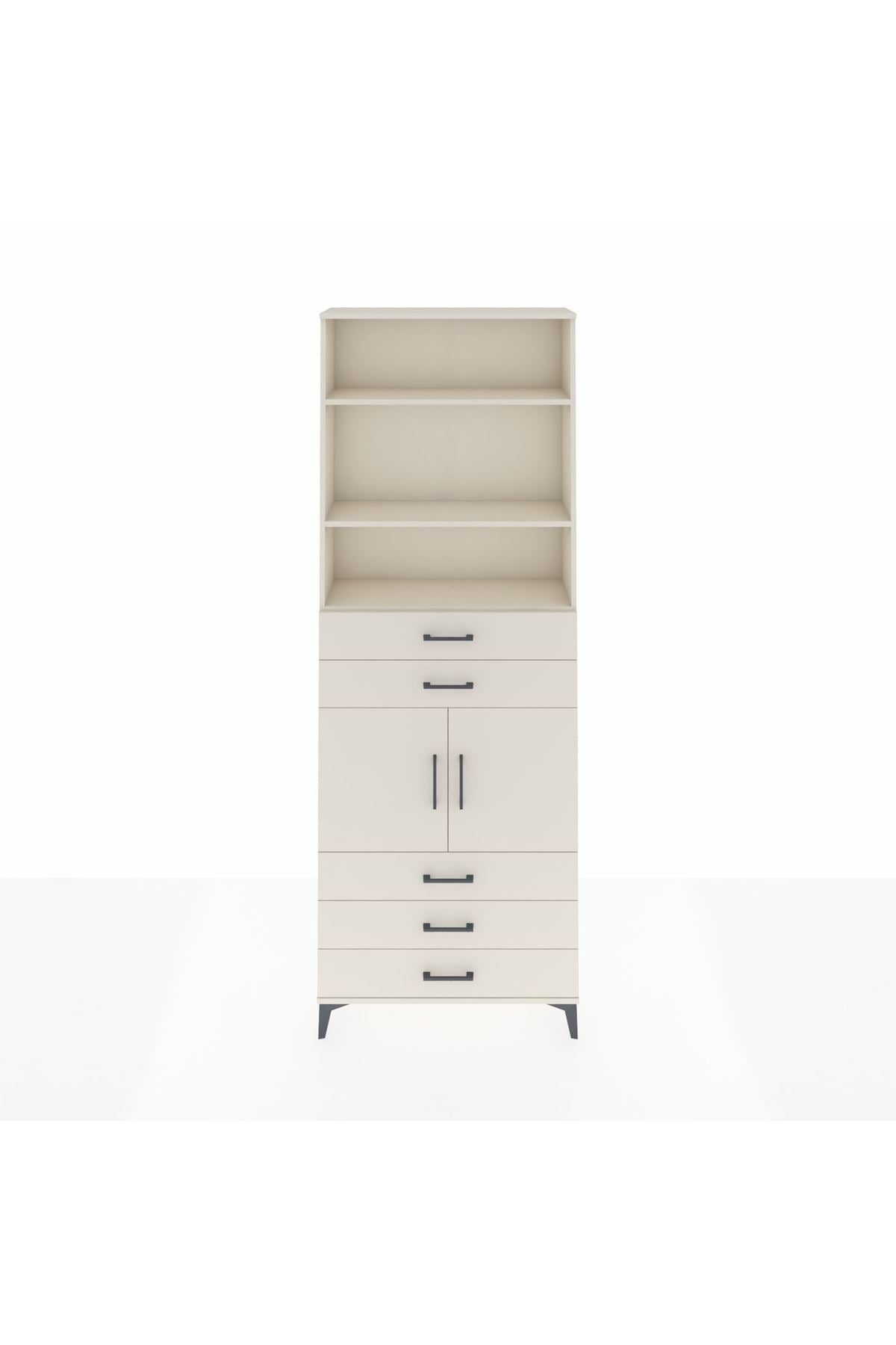 Arges Dolap 4 Raflı 5 Çekmeceli 2 Kapaklı 88x30x243 Aytaşı-Aytaşı