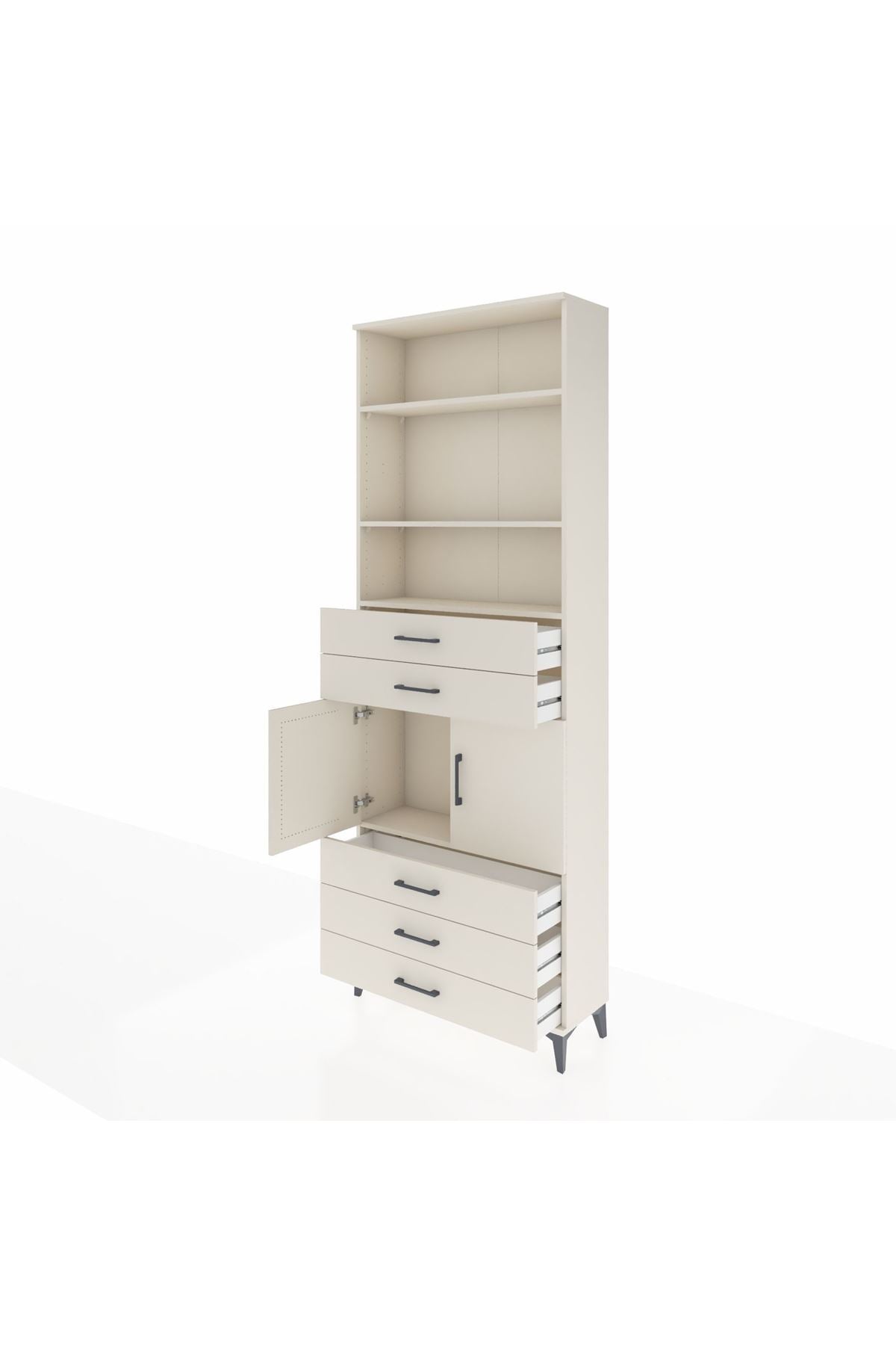 Arges Dolap 4 Raflı 5 Çekmeceli 2 Kapaklı 88x30x243 Aytaşı-Aytaşı