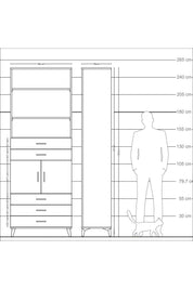 Arges Dolap 4 Raflı 5 Çekmeceli 2 Kapaklı 88x30x243 - S33M234V1A