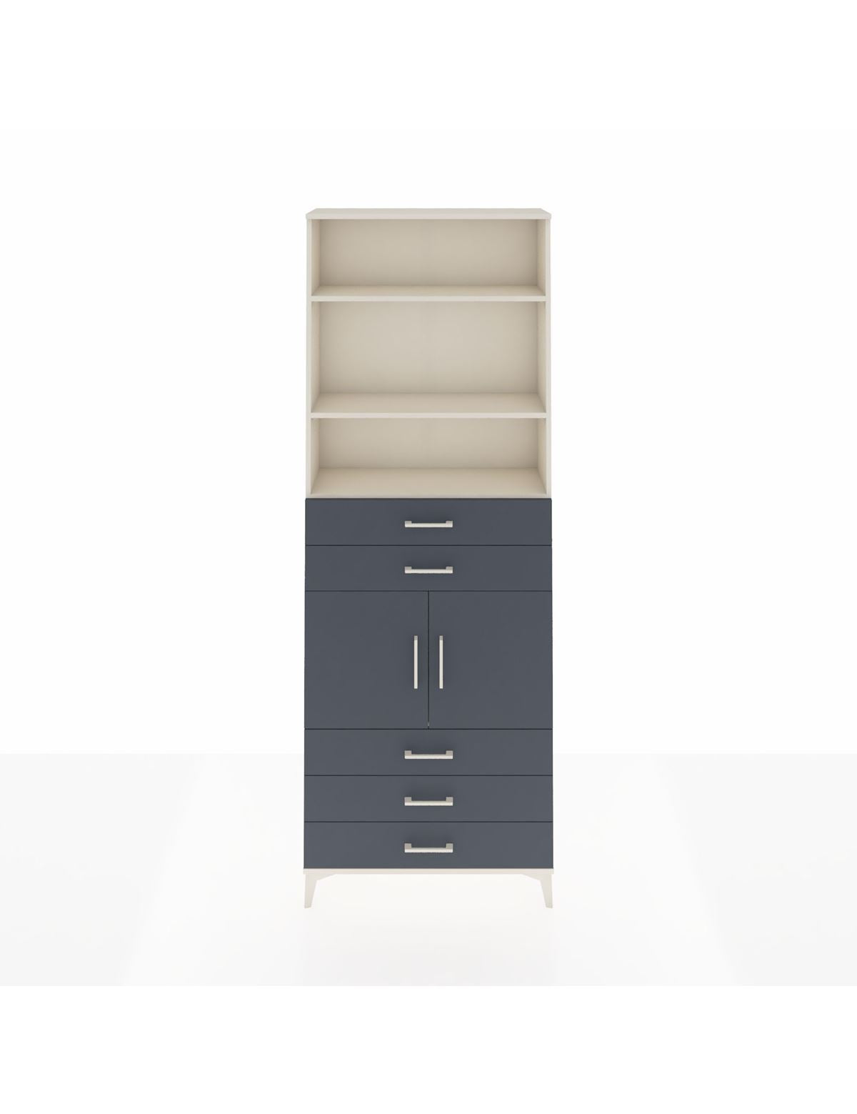 Arges Dolap 4 Raflı 5 Çekmeceli 2 Kapaklı 88x30x243 Aytaşı-Antrasit