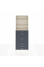 Arges Dolap 4 Raflı 5 Çekmeceli 2 Kapaklı 88x30x243 Aytaşı-Antrasit