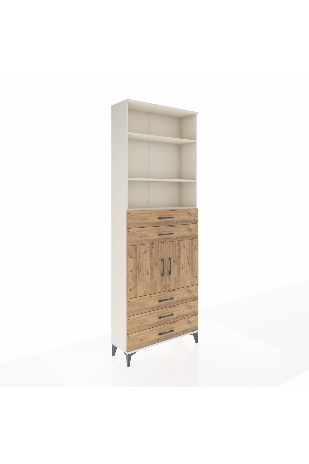 Arges Dolap 4 Raflı 5 Çekmeceli 2 Kapaklı 88x30x243 - S33M234V3A