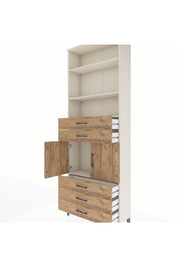 Arges Dolap 4 Raflı 5 Çekmeceli 2 Kapaklı 88x30x243 - S33M234V3A
