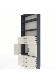 Arges Dolap 4 Raflı 5 Çekmeceli 2 Kapaklı 88x30x243 Antrasit-Aytaşı