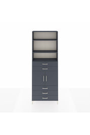 Arges Dolap 4 Raflı 5 Çekmeceli 2 Kapaklı 88x30x243 Antrasit-Antrasit