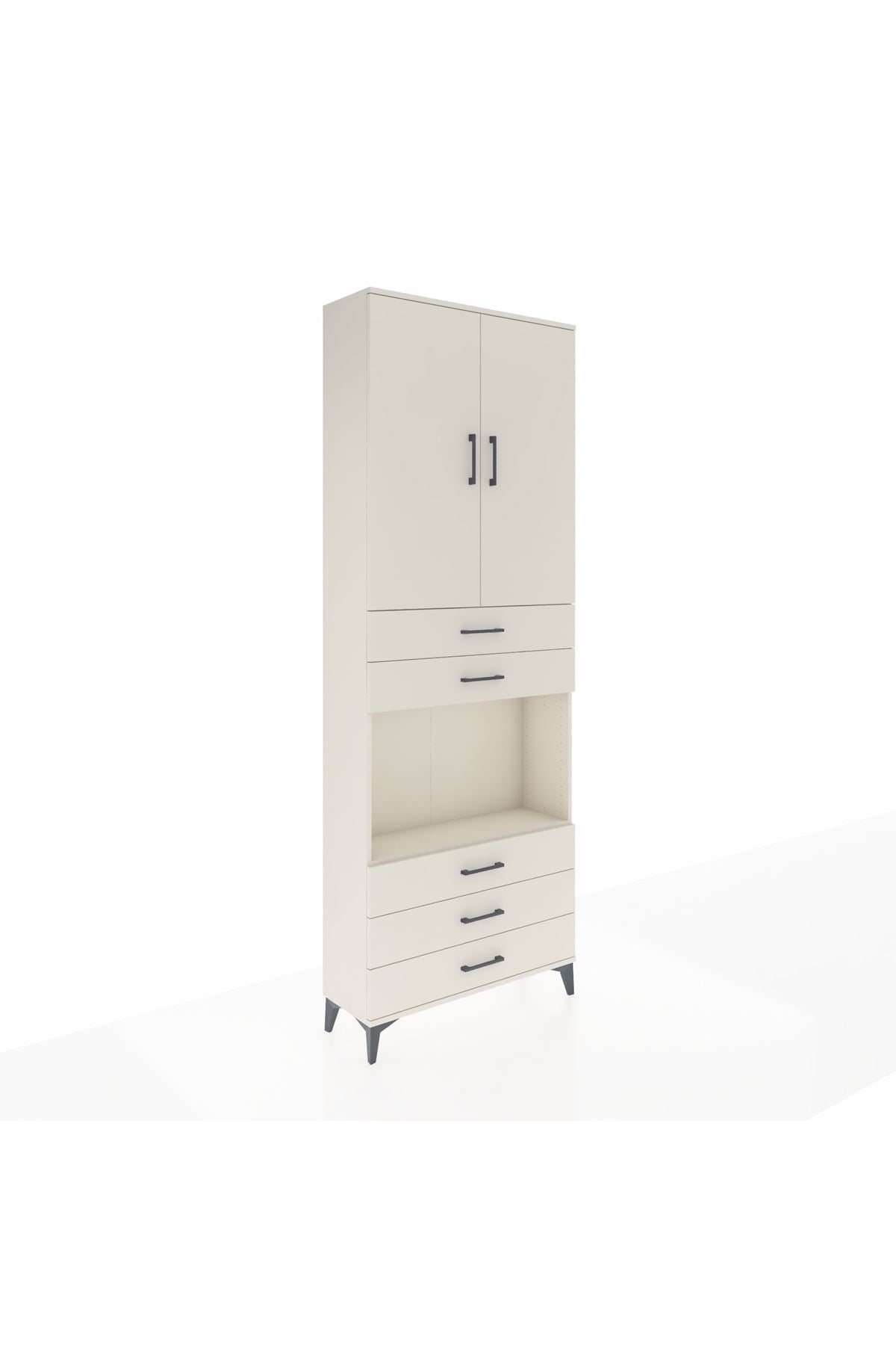 Arges Dolap 4 Raflı 5 Çekmeceli 2 Kapaklı 88x30x243 Aytaşı-Aytaşı