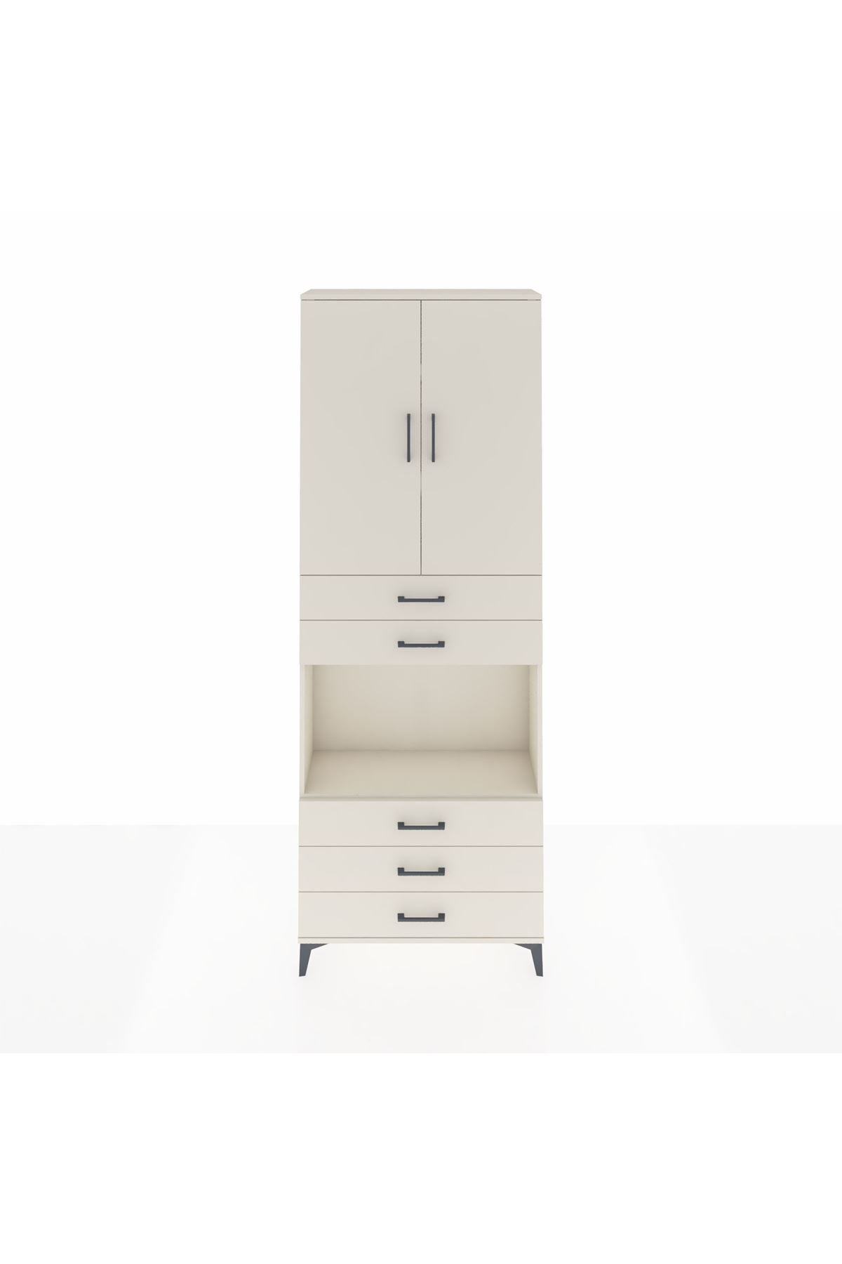 Arges Dolap 4 Raflı 5 Çekmeceli 2 Kapaklı 88x30x243 Aytaşı-Aytaşı