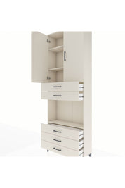 Arges Dolap 4 Raflı 5 Çekmeceli 2 Kapaklı 88x30x243 Aytaşı-Aytaşı