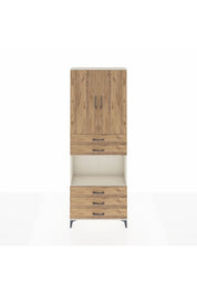 Arges Dolap 4 Raflı 5 Çekmeceli 2 Kapaklı 88x30x243 Aytaşı-Çam