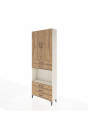 Arges Dolap 4 Raflı 5 Çekmeceli 2 Kapaklı 88x30x243 Aytaşı-Çam