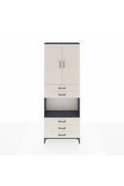 Arges Dolap 4 Raflı 5 Çekmeceli 2 Kapaklı 88x30x243 Antrasit-Aytaşı