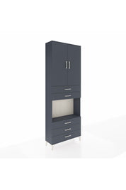 Arges Dolap 4 Raflı 5 Çekmeceli 2 Kapaklı 88x30x243 Antrasit-Antrasit
