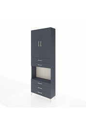 Arges Dolap 4 Raflı 5 Çekmeceli 2 Kapaklı 88x30x243 Antrasit-Antrasit