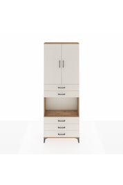 Arges Dolap 4 Raflı 5 Çekmeceli 2 Kapaklı 88x30x243 Çam-Aytaşı