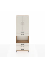 Arges Dolap 4 Raflı 5 Çekmeceli 2 Kapaklı 88x30x243