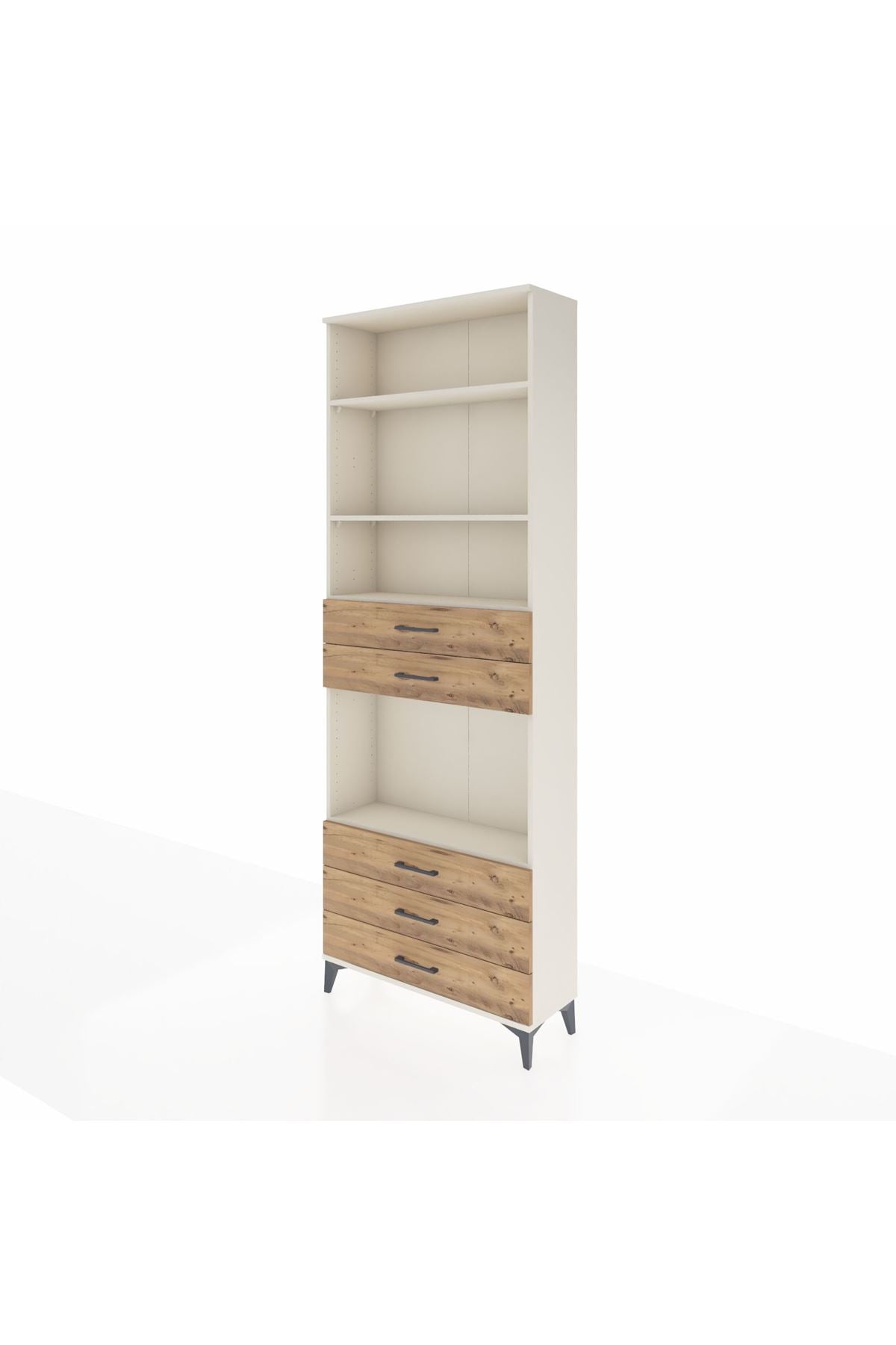 Arges Dolap 4 Raflı 5 Çekmeceli 88x30x243 Aytaşı-Çam