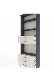 Arges Dolap 4 Raflı 5 Çekmeceli 88x30x243 Antrasit-Aytaşı