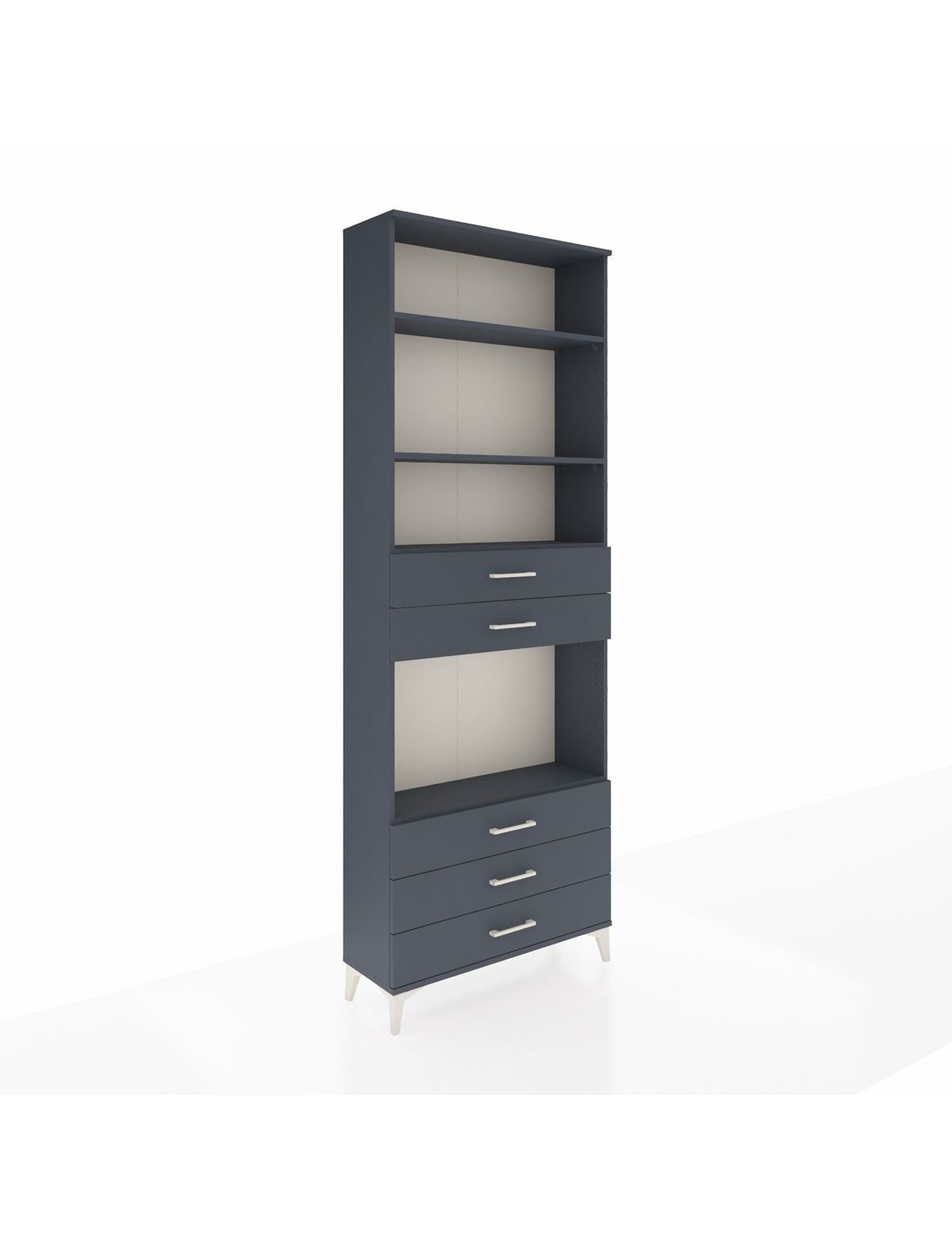 Arges Dolap 4 Raflı 5 Çekmeceli 88x30x243 Antrasit-Antrasit