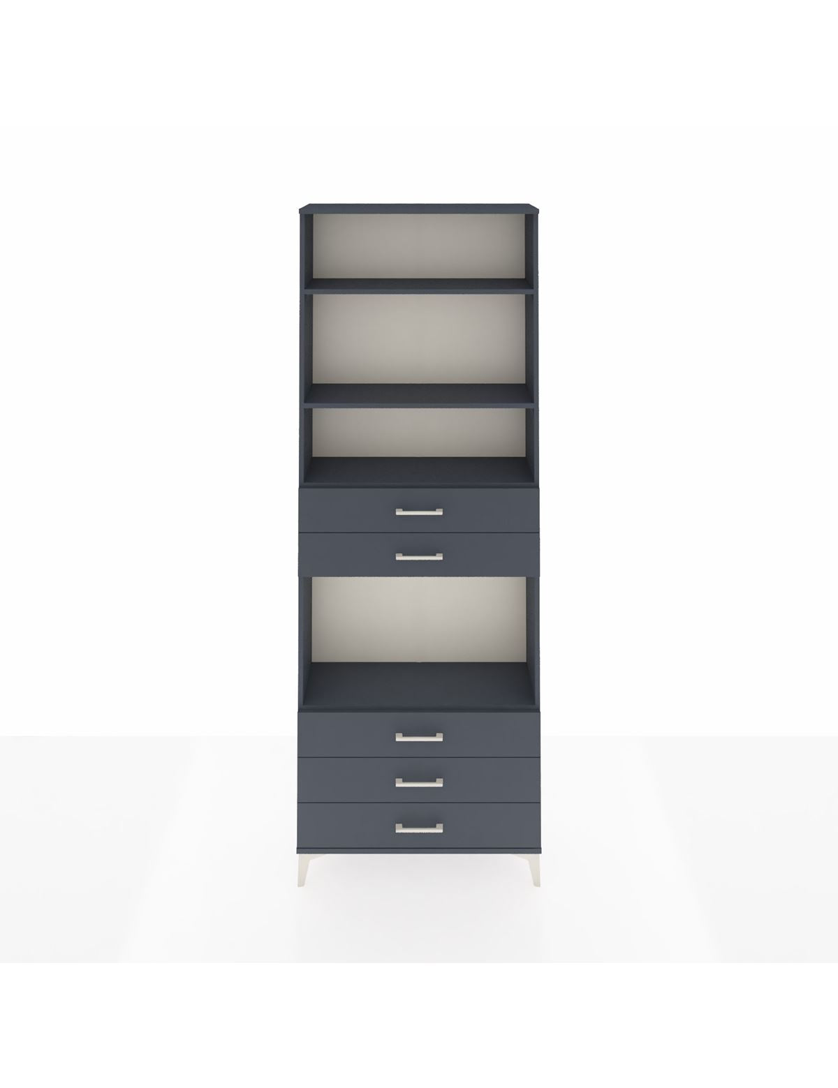 Arges Dolap 4 Raflı 5 Çekmeceli 88x30x243 Antrasit-Antrasit