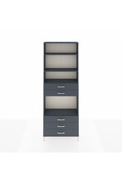 Arges Dolap 4 Raflı 5 Çekmeceli 88x30x243 Antrasit-Antrasit