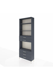 Arges Dolap 4 Raflı 5 Çekmeceli 88x30x243 Antrasit-Antrasit