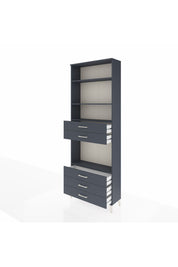 Arges Dolap 4 Raflı 5 Çekmeceli 88x30x243 Antrasit-Antrasit