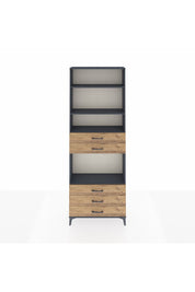 Arges Dolap 4 Raflı 5 Çekmeceli 88x30x243 Antrasit-Çam