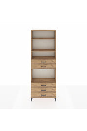 Arges Dolap 4 Raflı 5 Çekmeceli 88x30x243 Çam-Çam