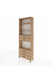 Arges Dolap 4 Raflı 5 Çekmeceli 88x30x243 Çam-Çam