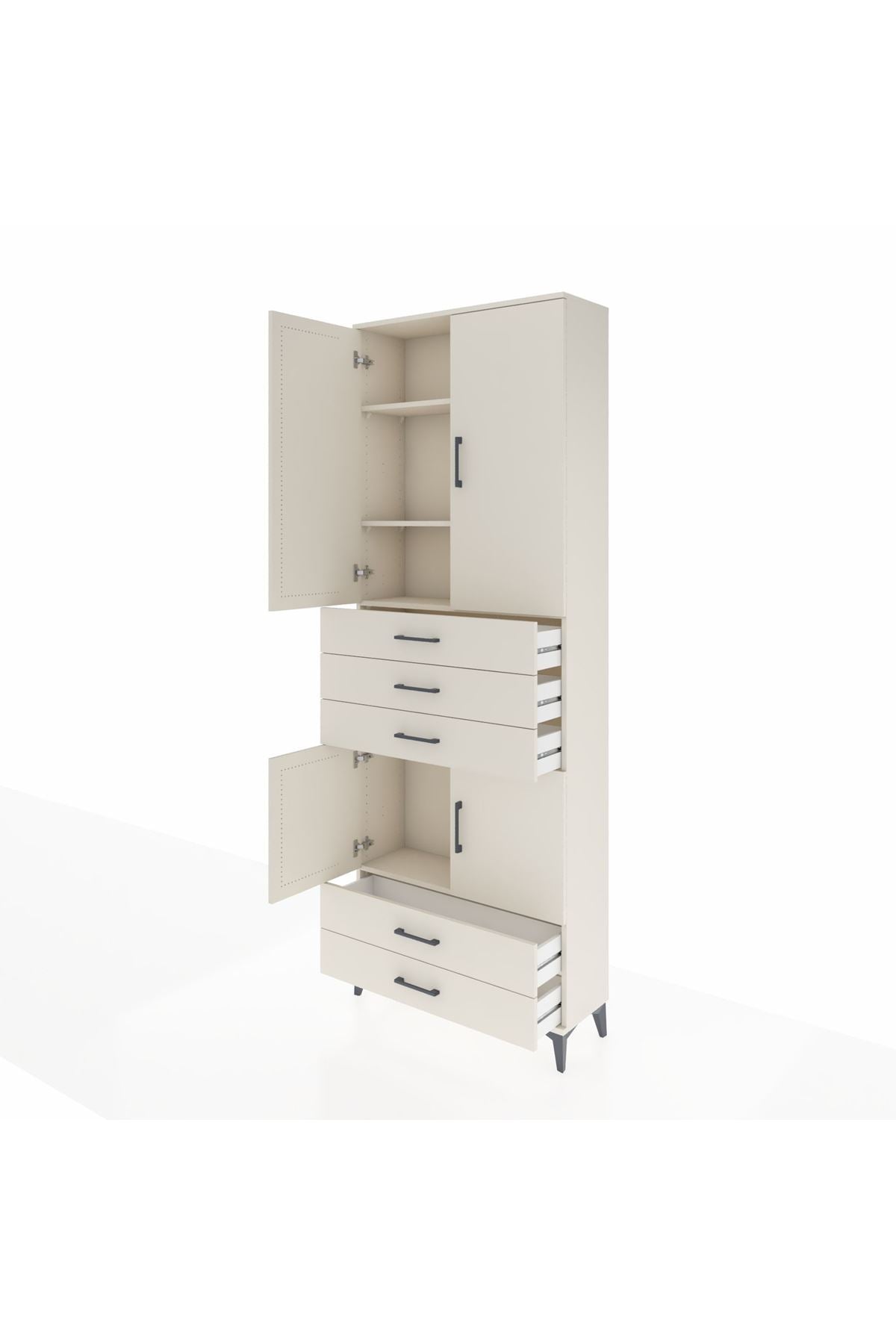 Arges Dolap 4 Raflı 5 Çekmeceli 4 Kapaklı 88x30x243 Aytaşı-Aytaşı