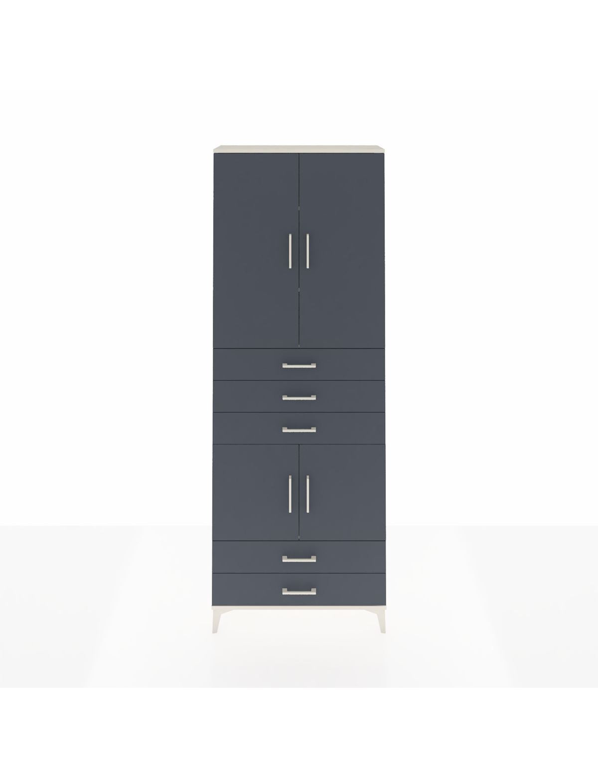 Arges Dolap 4 Raflı 5 Çekmeceli 4 Kapaklı 88x30x243 Aytaşı-Antrasit