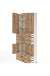 Arges Dolap 4 Raflı 5 Çekmeceli 4 Kapaklı 88x30x243 Aytaşı-Çam