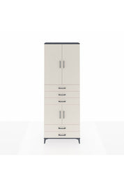 Arges Dolap 4 Raflı 5 Çekmeceli 4 Kapaklı 88x30x243 Antrasit-Aytaşı