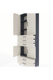 Arges Dolap 4 Raflı 5 Çekmeceli 4 Kapaklı 88x30x243 Antrasit-Aytaşı