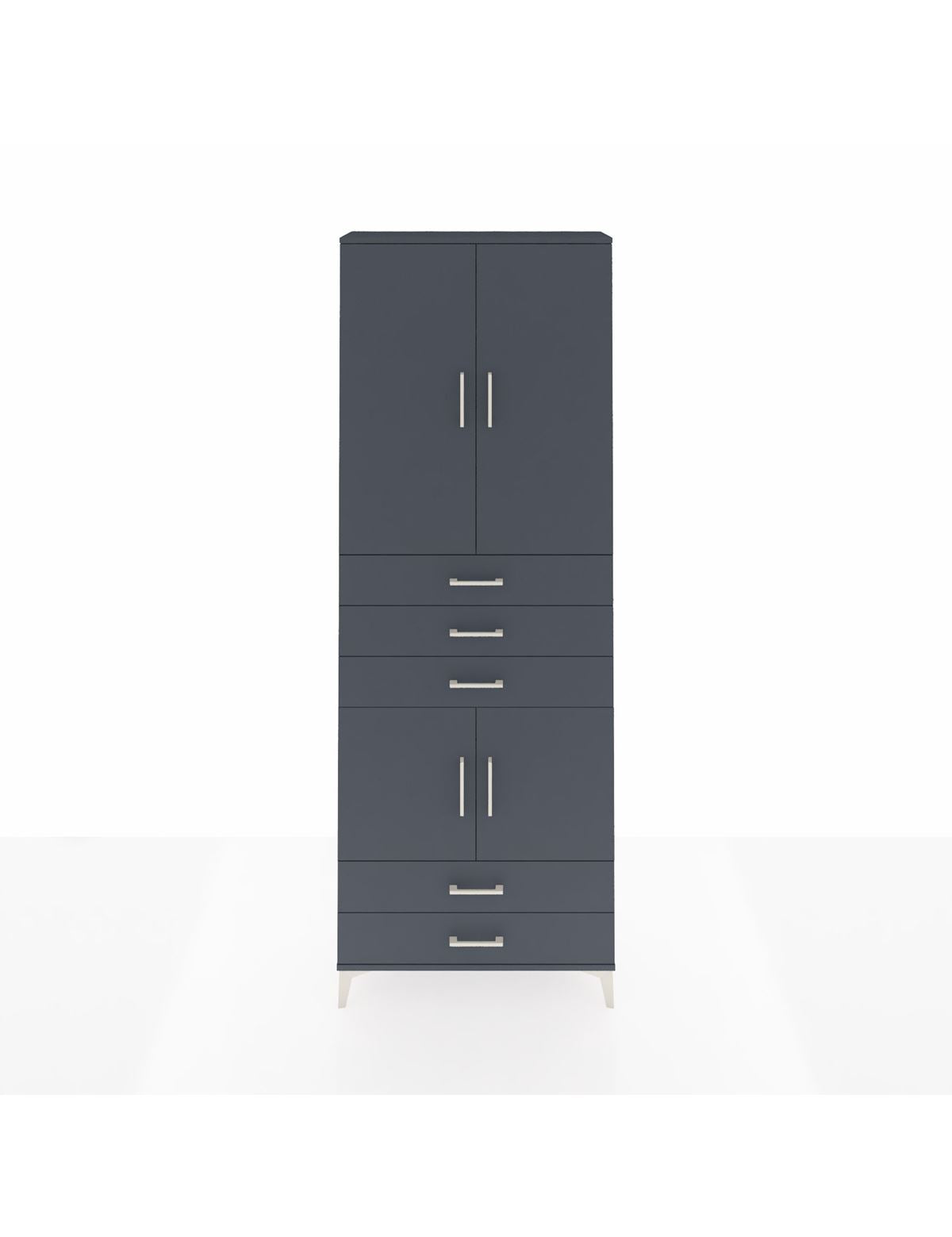 Arges Dolap 4 Raflı 5 Çekmeceli 4 Kapaklı 88x30x243 Antrasit-Antrasit