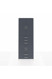 Arges Dolap 4 Raflı 5 Çekmeceli 4 Kapaklı 88x30x243 Antrasit-Antrasit