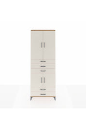 Arges Dolap 4 Raflı 5 Çekmeceli 4 Kapaklı 88x30x243 Çam-Aytaşı