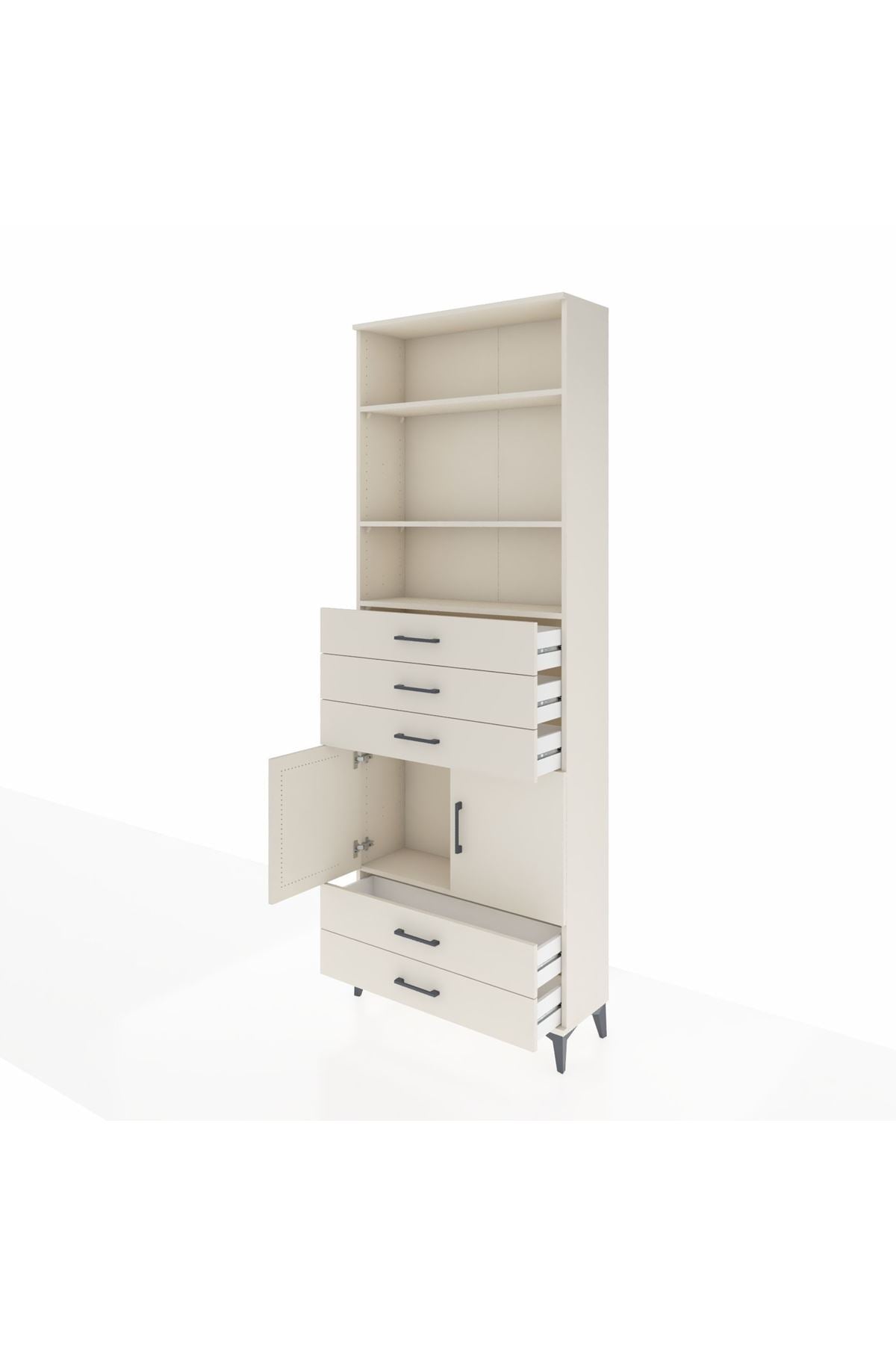Arges Dolap 4 Raflı 5 Çekmeceli 2 Kapaklı 88x30x243 - S33M238V1A