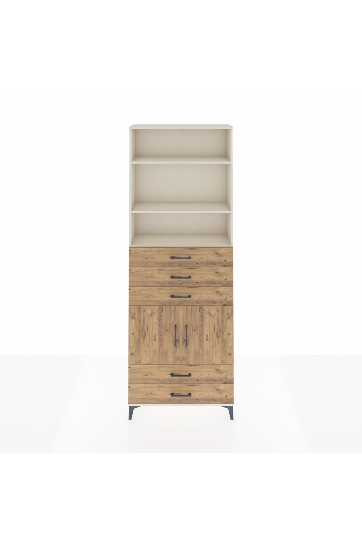 Arges Dolap 4 Raflı 5 Çekmeceli 2 Kapaklı 88x30x243 - S33M238V3A